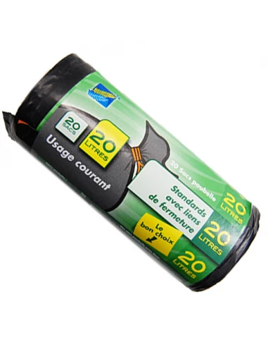 Sac Poub 20lx20 Noir 20 Microns - PUBLI EMBAL