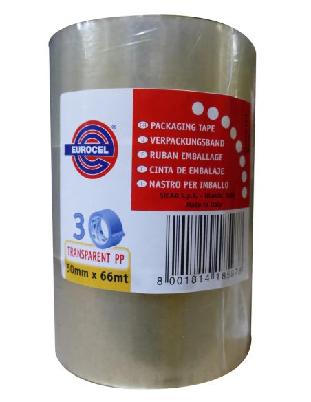 Adhesif Emball Pp Trans Lot3 50x66 - EUROCEL