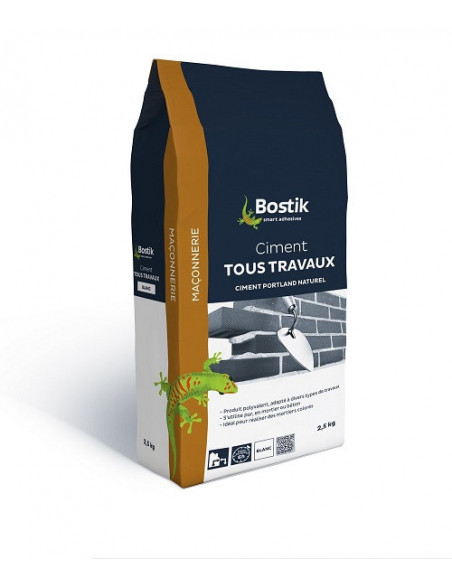 BOSTIK Ciment tous travaux 2.5kg blanc - BOSTIK