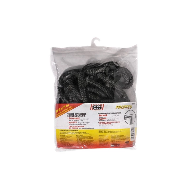 Tresse Fibre Verre D8mmx5m - GEB FEU