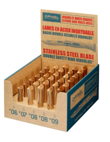 Coffret De 30 Couteaux En Acier Inoxydable, 6 Unités. N°6 + 6 Unités. N°7 + 12 Unités. N°8 + 6 Unités. N°9. Opinel