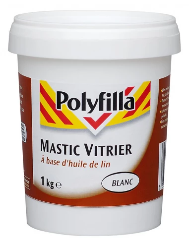 Mastic Vitrier Blanc 1kg 1402 - POLYFILLA