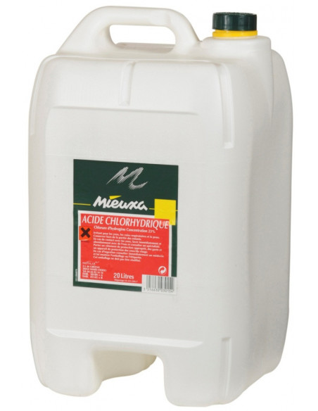 Acide Chlorhydrique 23% - PH moins - 20 Litres - MIEUXA