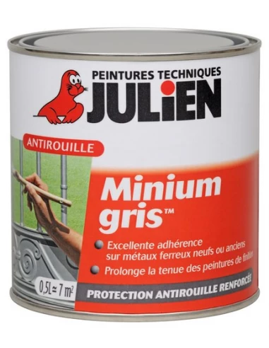 Primaire Minium Gris anti rouille Pz 104 2.5 litres - JULIEN