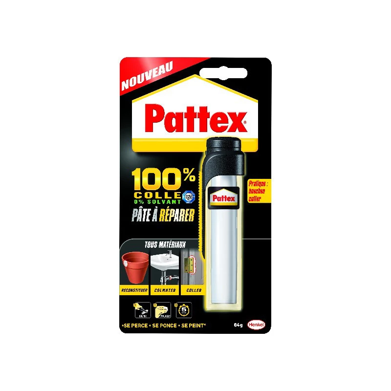 Colle 100% Pate A Reparer Tube 64gr - PATTEX