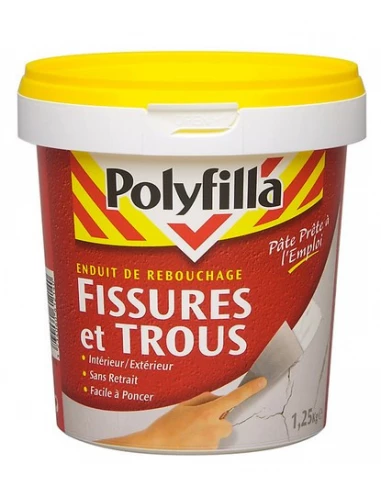 Enduit de Rebouchage en Pate pour fissures et trous 1,25kg - POLYFILLA