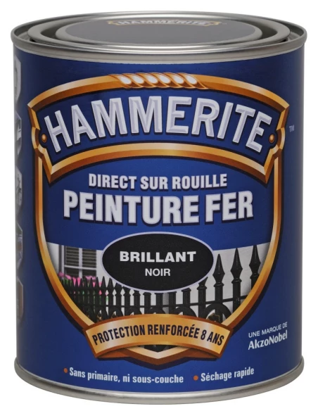 Peinture Hammerite Laque Noir 0l75 - HAMMERITE