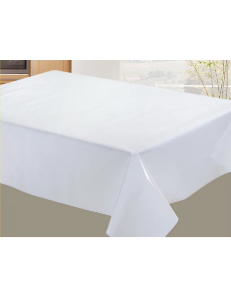 Toile cirée non tissé Uni laqué blanc 140cmx20ml - ACCESS DECO