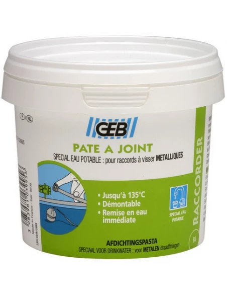 Joint Pate Eau Potable raccord métal Pot 500g - GEB