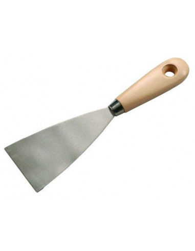 Couteau Peintre SAVY Manche Bois Lame flexible acier, manche bois ergonomique - Générique