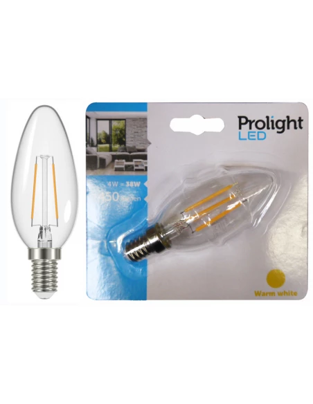 Amp Led Flam E14 2.6w Ww 250lm Fil - PROLIGHT