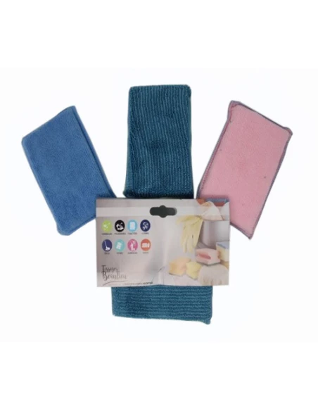 Eponge Microfibre Bi-Face 14x9cm - TISSAGES DE BEAULIEU