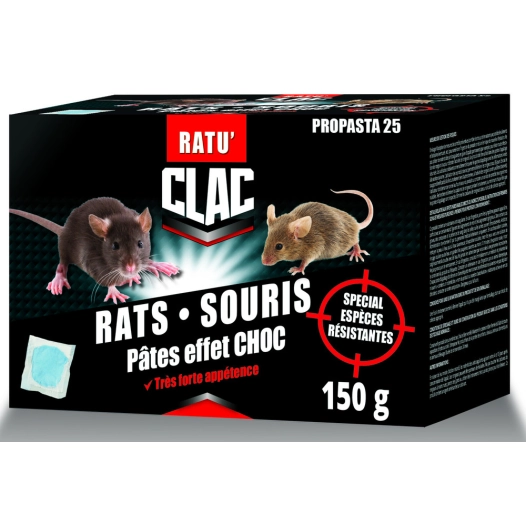 Clac Raticide Pates Effet Choc 150g - CLAC