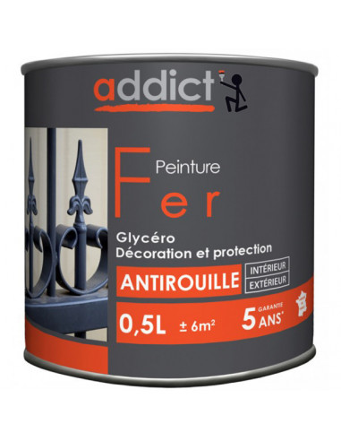 Peinture Fer 0.5 litre oxyde rouge - ADDICT