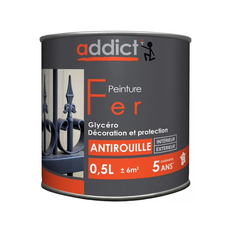 Peinture Fer 0.5 litre brun normand - ADDICT