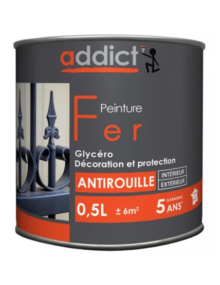 Peinture Fer 0.5 litre gris argent - ADDICT