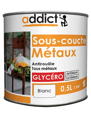 Peinture Sous-couche métaux 0.5 litre blanc - ADDICT
