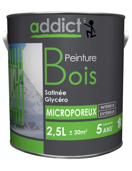 Peinture Bois 2.5 litres gris mineral - ADDICT