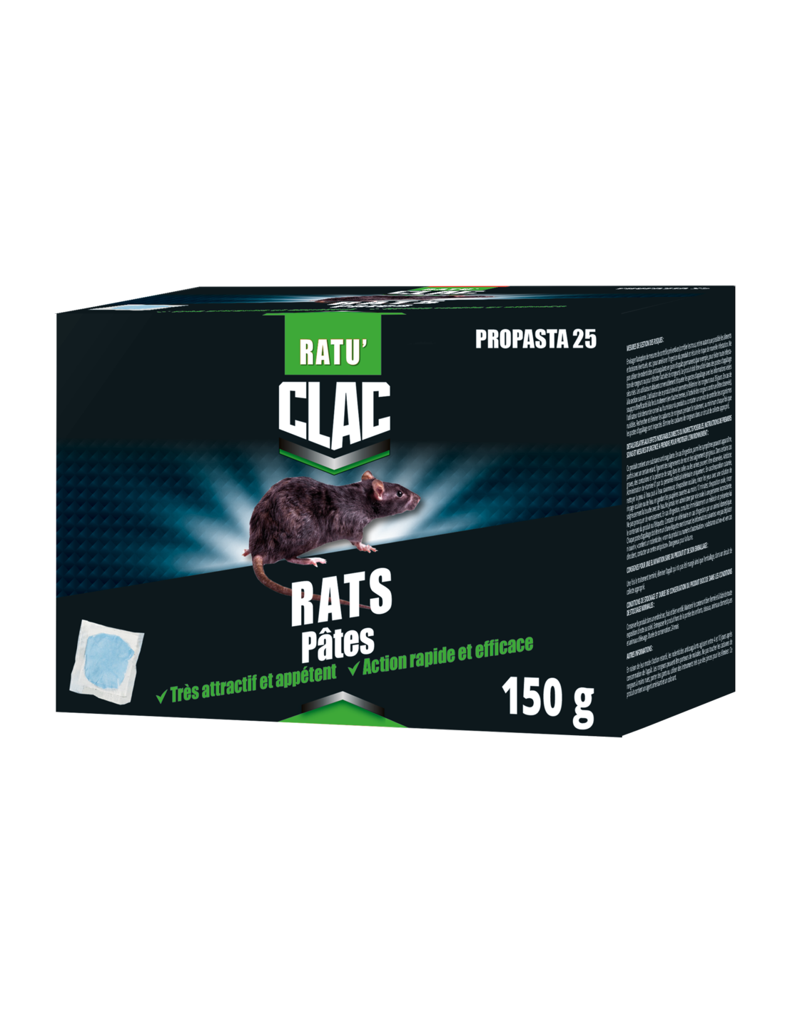 Raticide en pâte pour rats Clac 150g