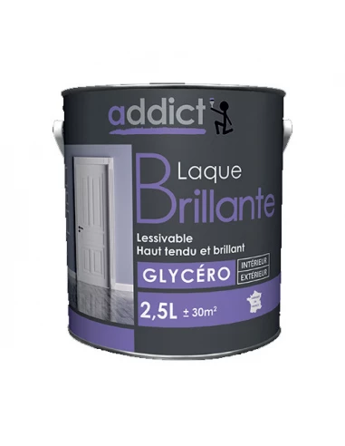Peinture Laque glycéro brillant 2.5 litres blanc - ADDICT
