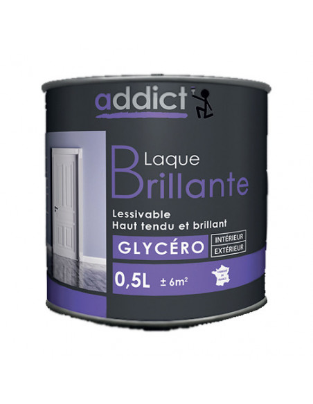 Peinture Laque glycéro brillant 0.5 litre blanc casse - ADDICT