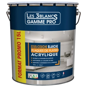 LES 3 BLANCS Sous-couche plaques de plâtre_15l - LES 3 BLANCS