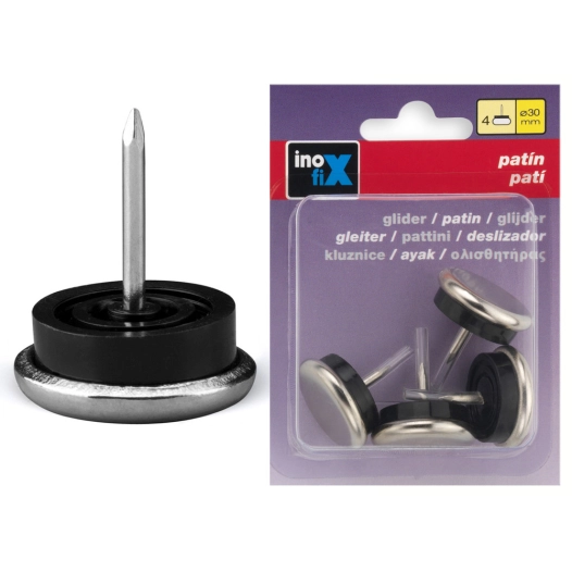 Patin Metalx4 Clou Diam 30mm Acier - INOFIX