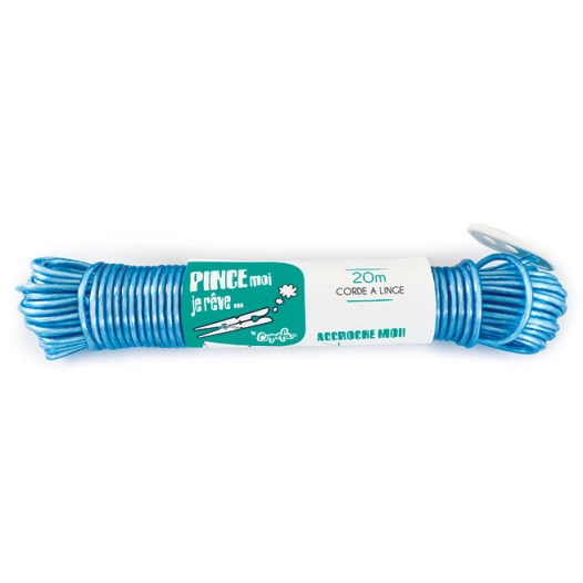 Corde à linge polypropylène, âme acier avec tendeur. 20m - COPEFA