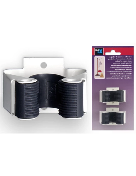 Support Mural Adhesif Pour Balai Blanc (BLISTER 2 Unites) Inofix