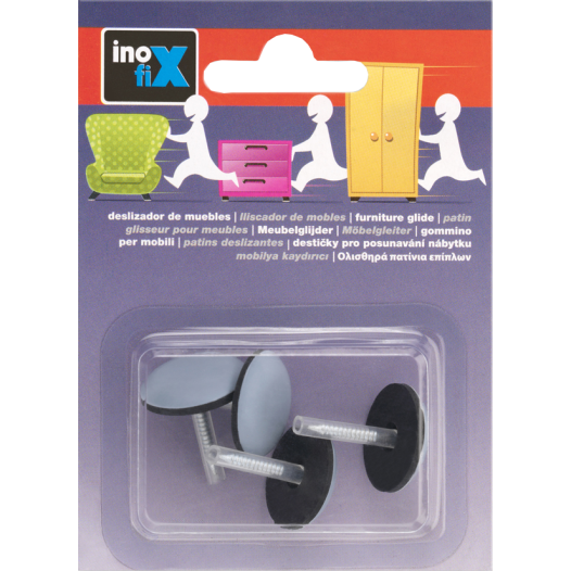 Patins Glissx4 Meuble Diam22 Gris - INOFIX