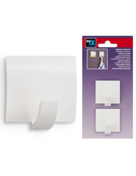 Crochet Adhesifx2 Blanc - INOFIX