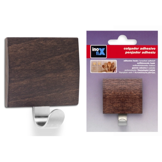 Patere Adhesive Wengue (BLISTER) Inofix