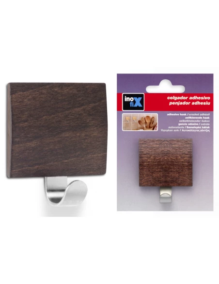 Patere Adhesive Wengue (BLISTER) Inofix