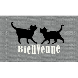 Tapis Velvet Bienvenue Chat 45x75 - MERCURY