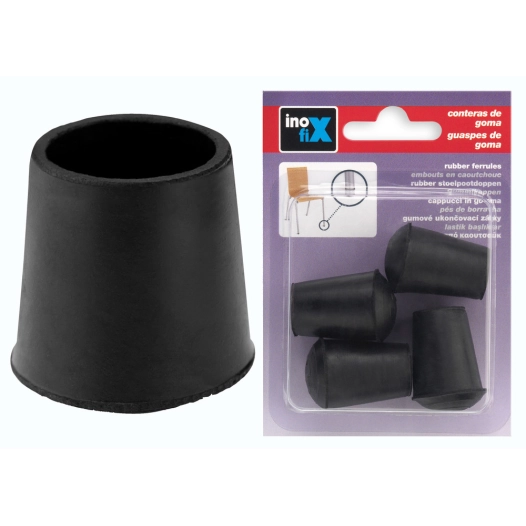 Embout Caoutchoux4 Pour Diam30 Noir - INOFIX