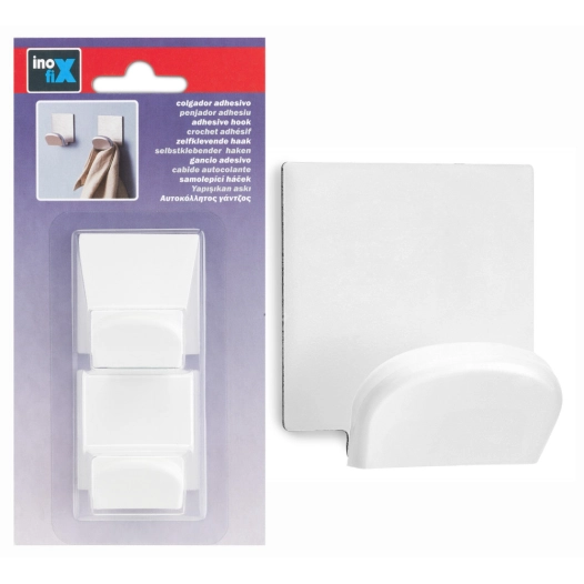 Crochet Adhx2 Base Acier Blanc - INOFIX
