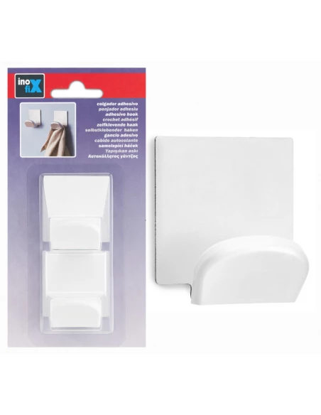 Crochet Adhx2 Base Acier Blanc - INOFIX