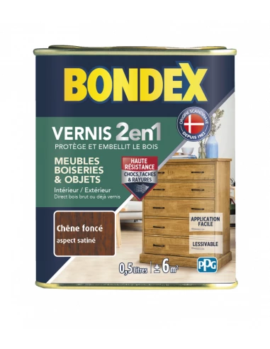 Vernis Bois Satin Chene Fonce 0l5 - BONDEX