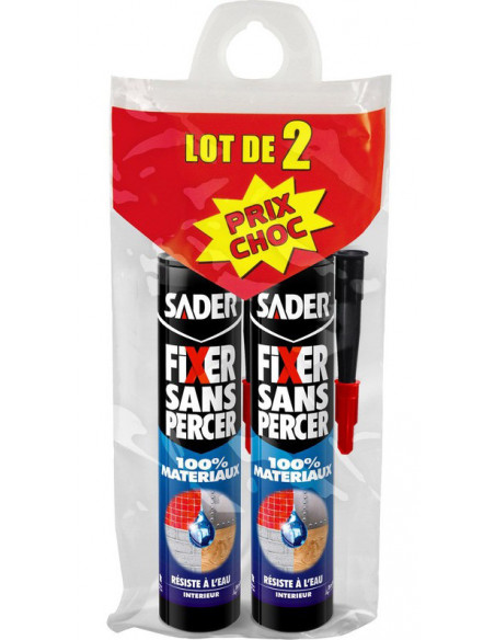 Bostik Sader FSP 100% Matériaux (Lot de 2) Colle mastic polymère tout matériaux - Bostik