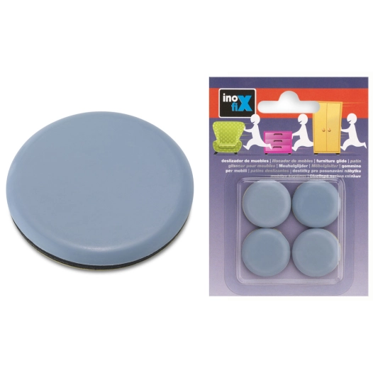 Patins Gliss rond x4 Meuble Diam 25mm Gris - INOFIX