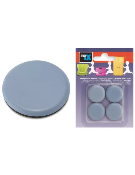 Patins Gliss rond x4 Meuble Diam 25mm Gris - INOFIX