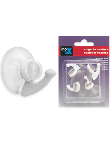 Crochet Ventousex4 Diam 33mm Blanc - INOFIX