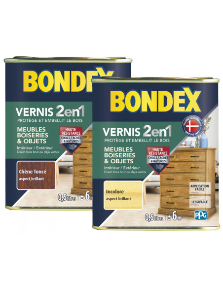 Vernis Bois Brill Chene Fonce 0l5 - BONDEX