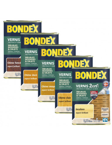 Vernis Bois Brillant Incolore 0.25 litre - BONDEX