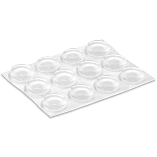 Tampons De Protection Adhésifs Pour Étagère Ø12,7 X3,5 Mm (BLISTER 14 Uni). Inofix