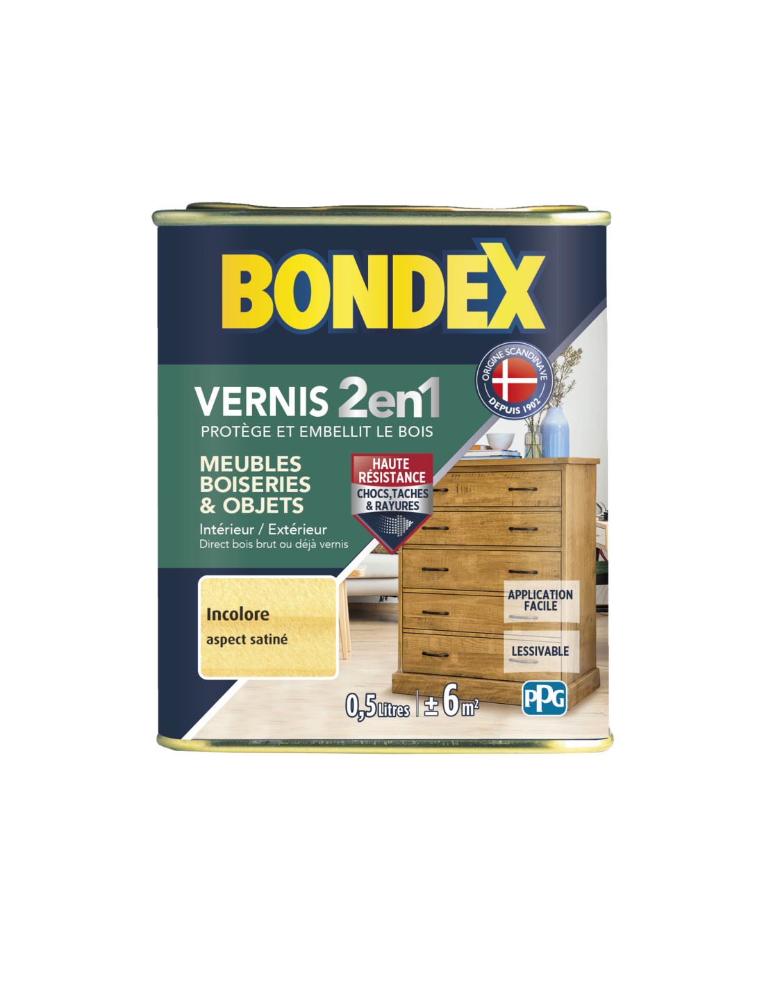 Vernis Bois Satin Incolore 0l5 - BONDEX - 104630