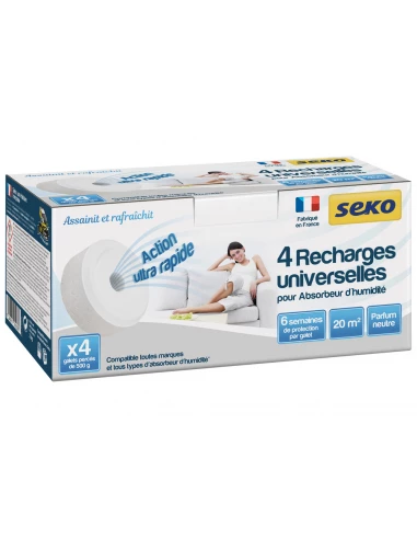 Recharges Galet pour absorbeur d'humidité 4x500g neutre - SEKO