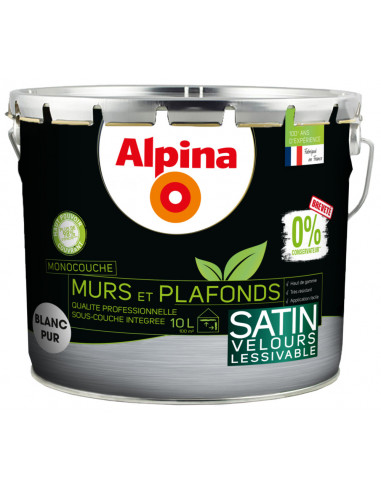 ALPINA Murs et Plafonds 0% satin_10l_blanc - DAW