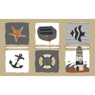 Tapis Velvet La Mer Beige sur cintre - MERCURY