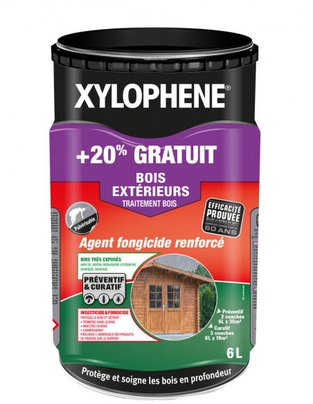 Xylo Phase Aqueuse Bois Exterieur 5litres +20% gratuit - XYLOPHENE
